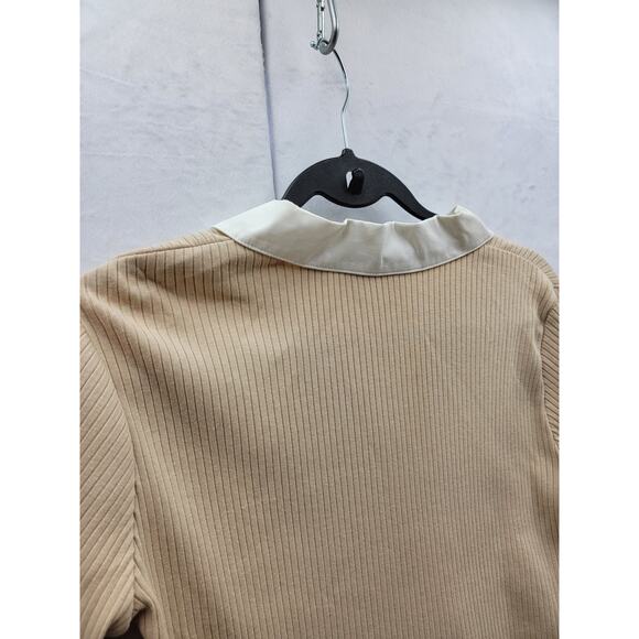 First Issue Liz Claiborne Co. Ribbed, Collared, Long Sleeve Top, Sz S, NWT - Picture 7 of 12